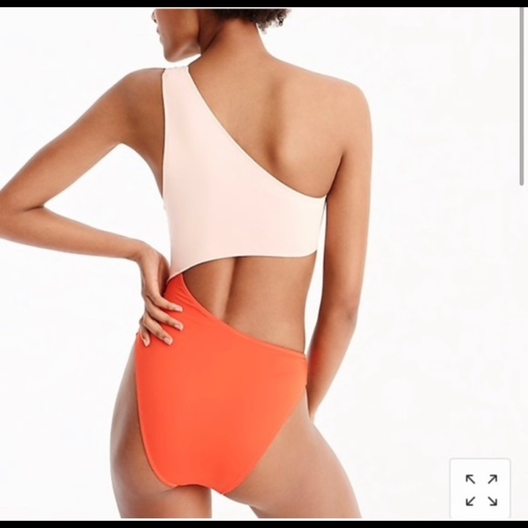 One Shoulder Color Block Swimsuit - Picture 2 of 7